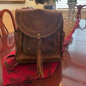 Patricia Nash brown leather backpack